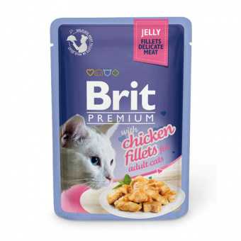Brit Premium Влажный корм Кусочки из куриного филе в желе, 85 г.